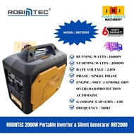 ROBINTEC RBT2000 Portable Inverter Generator 2000W (2.0KW) – Silent & Heavy Duty Petrol Power
