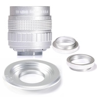 Silver 50mm F1.4 CCTV TV camera lens + CM4/3 Mount Ring for Panasonic/Olympus Micro4/3 M4/3 Mirroles