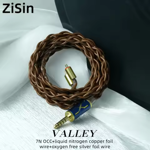 ZiSin-343 IEM cable with 3.5-4.4mm gold-plated plug embedded 2-pin/MMCX/double 3.5mm, suitable for M