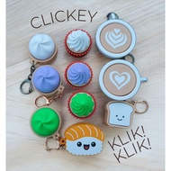 GANTUNGAN Cute Foodie Series Keychain Fidget Clicky Clicker Food