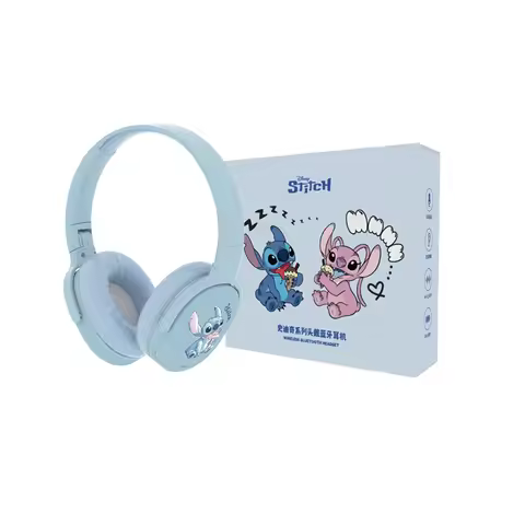 P2961 Headphones Cartoon Stitch Wireless Bluetooth Earbuds HiFi Stereo Over Ear Headset Gamer Music 