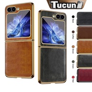 Luxury Leather Casing Samsung Galaxy Z Flip 7 Case Samsung Z Flip 6 Case Z Flip 5 Case Shockproof Ca