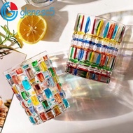 GLENES Whiskey Glasses Bourbon Rum Colorful Painting Whiskey Glass Cup