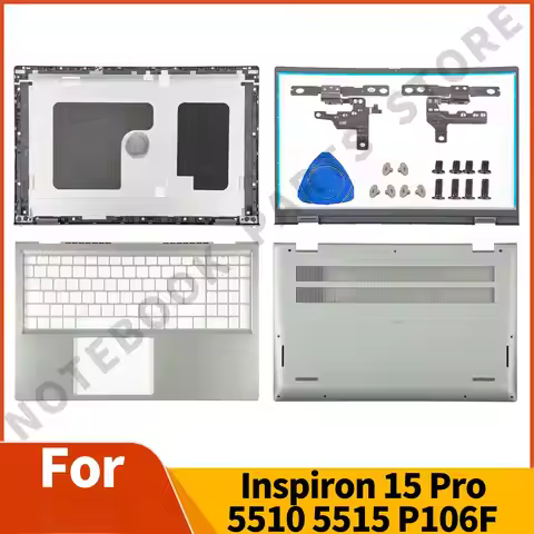 NEW Parts For Inspiron 15 Pro 5510 5515 P106F LCD Back Cover 0CHFVW Bezel 05WK5X Palmrest Bottom hin
