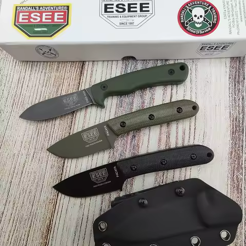 ESEE Outdoor Portable Multi-purpose Fixed D2 Blade Knife with Kydex Sheath Jungle Exploration Pocket