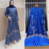 Gamis Raya Maxmara DiorSilk Premium Dress Wanita Muslimah Kekinian Tali Lepas Pasang Motif Terbaru