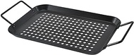 ​ BBQ Grill Pan, Non-Stick Carbon Steel BBQ Grilling Tray Vegetable Grill Pans Grill Wok Cookware Grill Accessories with Handles for Outdoor Grill Vegetables, Fish, Meat, Kabobs​ (Size:Rectangular)