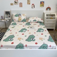 (10 Color) Cartoon Rabbit Fitted Bed Sheet Cute Mickey Mouse Dinosaur Bedsheet Cover for Kid Mattress Protector Single Queen King Size 床单