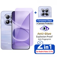 2 in 1 For Redmi Note 15 Pro 5G Anti-Bluelight Tempered Glass For Xiaomi Redmi Note 14 14s 13 13R 12