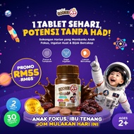 BabyPian Score A+ Vitamin Focus Minda - 30 Tablet Perisa Coklat Kurma Untuk Kanak-Kanak 2 Tahun Ke A