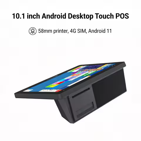 Android 11 POS Terminal 10.1 Inch HD Touch Screen 58mm Thermal Printer 4G/WiFi Bluetooth 2GB+32GB Lo