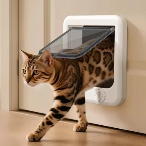 Flap Pet Door Dogs Flap Door 4 Ways Controllable CatsDog Access Pet Entry Gate Convenient Pet Access