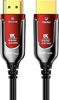 DGHUMEN 65Ft Plenum Rated HDMI Cable(CMP), 8K 48Gbps Fiber Optic Ultra High Speed Long HDMI 2.1 Cord