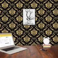 PAKET PROMO 5 ROLL stiker dinding gambar Motif Batik Hitam stiker aesthetic tempel wallpaper 3d mura