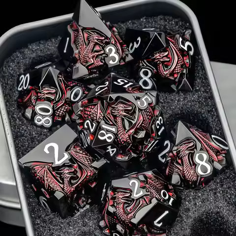 Dragon DND Dice Set for Role Playing Game, Metal D&D Dice Set Dungeon and Dragon, Polyhedral D and D