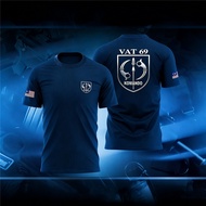 2026 Baju T-Shirt VAT 69 Komando Black Fighter Microfiber Slim Fit
