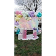 Rainbow Backdrop for Happy Birthday Glitter Diamond Colorful Balloons Sequins Birthday Photography B