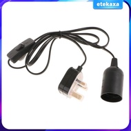 [Etekaxa] E27 Screw Bulb Socket, Bulb Holder Base with Cable Cord and On/Off Switch, (UK