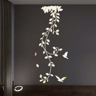 Mirror Wall Sticker Flower Art Wall Sticker Acrylic Mural Decal Home Room Decor