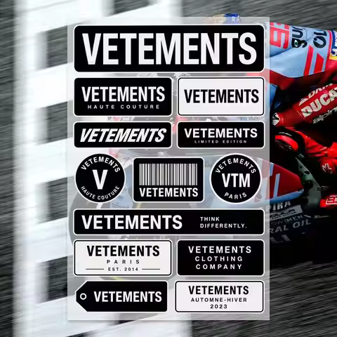 V-VETEMENTS Decal Set High Quality Printed and Cut Stickers Motorcycle Sticker