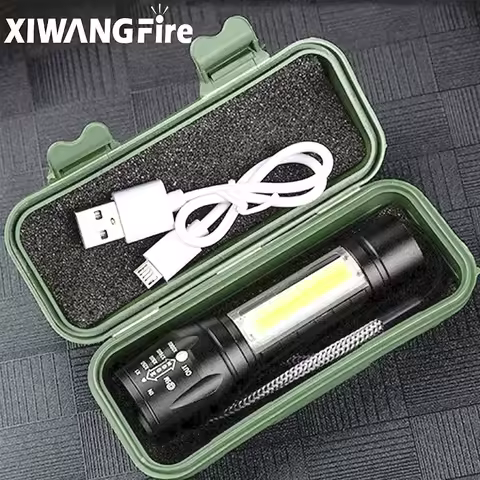 Portable Rechargeable Zoom LED Flashlight XP-G Q5 Mini Flash Light Torch Lantern 3 Lighting Modes Ca