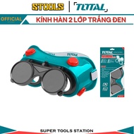 Total TSP303 black and white 2-layer welding glasses, open lenses, dustproof, air vent, UV protectio