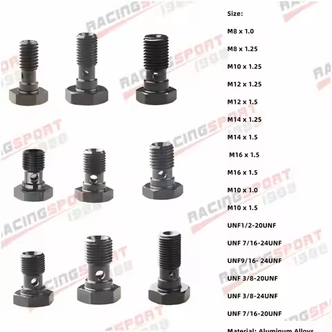 Aluminium Banjo Bolt 3/8-24, M10x1, M10x1.25, M10x1.5, 7/16-24, 7/16-20, M12x1,M14x1.25 Banjo Bolt B
