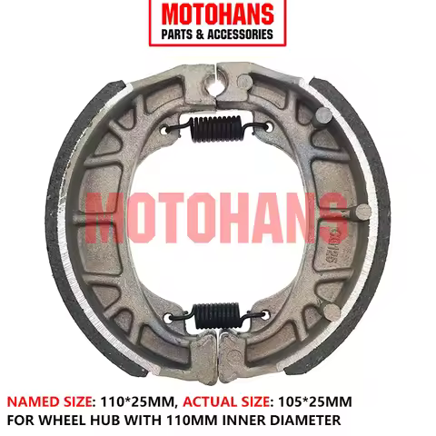 MOTORCYCLE BLACK SHEEL ASBESTOS FREE BRAKE SHOE 110*25 FOR AT110 JH110 SMASH CG125 GY6 50 WIN100 BES