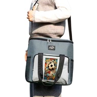 Lunch Bag & Grunge Vintage Soccer Ball Art Print