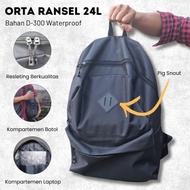 ORTA Plain Backpack 24L D300 Waterproof Material Suitable for Work, School, and Travel