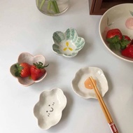 [Instant Goods]Ceramic tableware seasoning dish hot pot dish hand-painted flower flavor dish