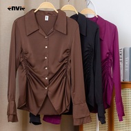 ENVIE KASIH Satin Ruched Blouse