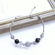 辟邪  提升金運 金曜石 黑髪晶 手鏈 天然石  財運 黑髮晶 水晶