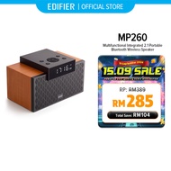 Edifier MP260 Portable Speaker - Bluetooth V5.0 | Built-in Clock | Alarm Function | Wooden Enclosure