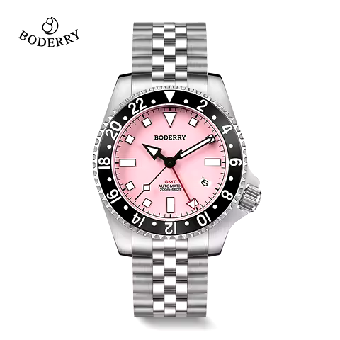 Boderry ADMIRAL GMT Watch Diver Watches Titanium Seiko NH34 Movement 200M Waterproof Wristwatch Auto
