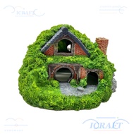 ICRAFT Aquarium Decoration, Simulation Thatched House Hobbit House, Aquatic Resin Betta Hideout Cave