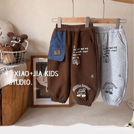 Kindergarten Favorite~ Children's Autumn and Winter Fleece Graffiti Cuffed Sweatpants