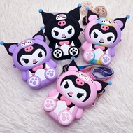 Silicone Wallet Bag, Kuromi Crossbody Bag for Children, Fashionable Lovely Lucky Money Bag for Girls