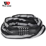 West Biking Bicycle Lock Reflective 5 Password Digital Bike Anti-Theft Lock 0.9m Motorcycle Chain St