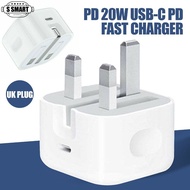【UK/SG Plug】PD 20W Fast Charger USB-C to Lightig Charging Cable Adapter For iPhone