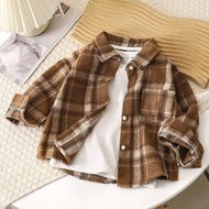 1PCS Autumn Blouses & Shirts New Spring Boy Shirt Plaid Long-sleeved Childrens Fashion Tops Boys Han