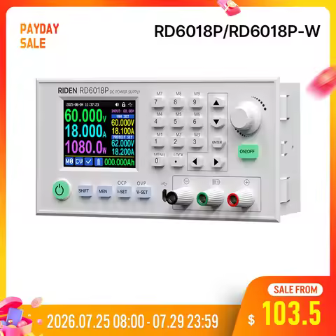 RD RD6018P 60V 18A 5 Digit Display DC Adjustable Step Down Voltage Regulated Power Supply Buck Conve