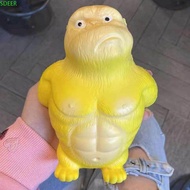 SDEER Squeeze Vent Gorilla, Yellow Orangutan Squeezing Monkey Toys, Creative Funny Soft Rubber Slow 