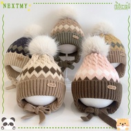 NEXTMY Kids Earmuffs Cap, 2-5 Year Baby Warm Baby Knitted Hat, Cute Thicken Windproof Children Head 