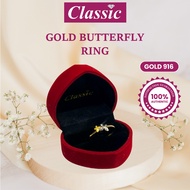Gold 916 Butterfly Ring Cincin Rama-Rama Sepasang 2 Colour Emas 916 Original 戒指