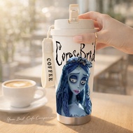 TERMOS Emily Corpse Bride 500ml Stainless Steel SUS316 Tumbler, Leak-Proof Drinking Bottle, Hot and 