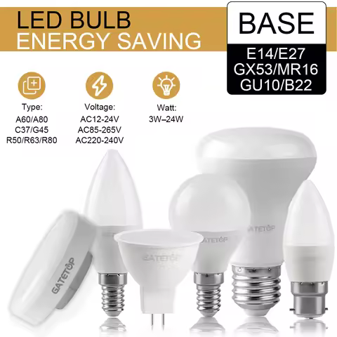 Led Bulb AC220-240V 15W 9w 24W 18W LED bulb energy-saving bulb E14 E27 Gu10 living room lighting, no