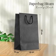 [12PCS] Black Paper Bag POLOS 15x25x10cm