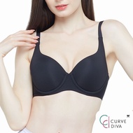 Wacoal Curve Diva บรามีโครงเก็บกระชับสาวคัพใหญ่ รุ่น WB7952 สีดำ (BL)
