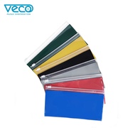 Veco Pouch with zip clear with colored partition plastic envelope organizer 8.25 x 4.38 in (6pcs)